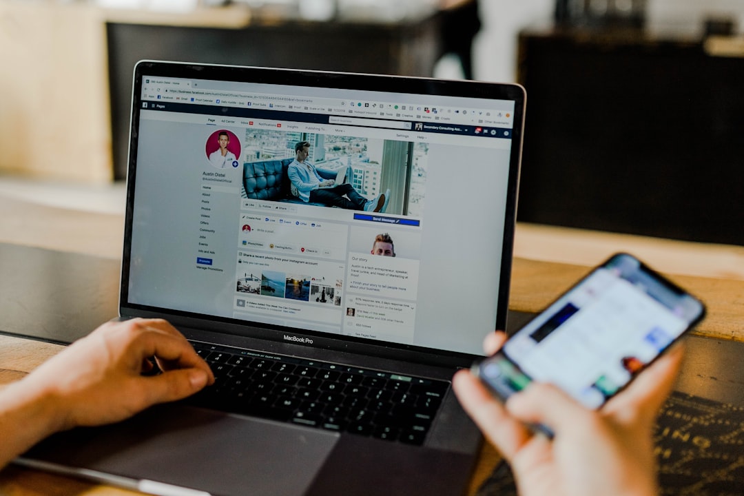 Facebook page for an entrepreneur-focused social media presence on desktop and mobile.